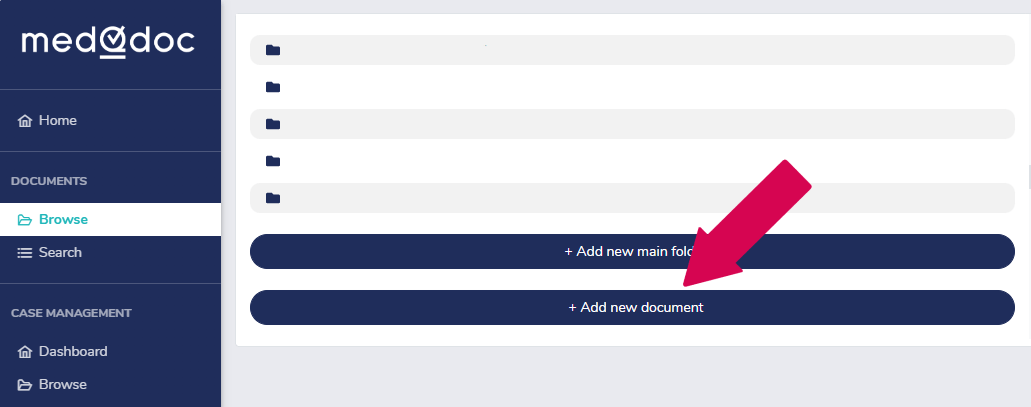 Add new document in MedQdoc